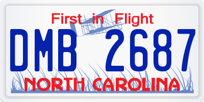 NC license plate DMB2687