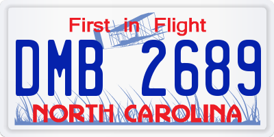 NC license plate DMB2689