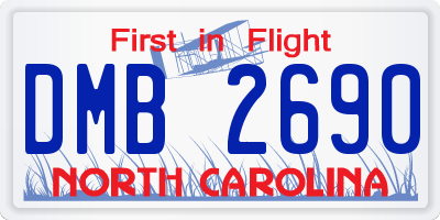 NC license plate DMB2690