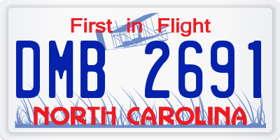 NC license plate DMB2691