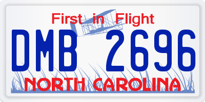 NC license plate DMB2696