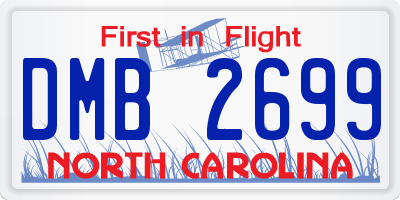 NC license plate DMB2699