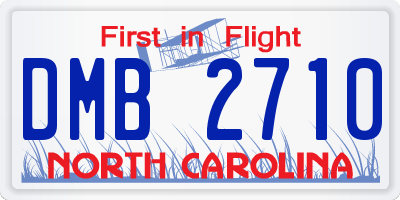 NC license plate DMB2710