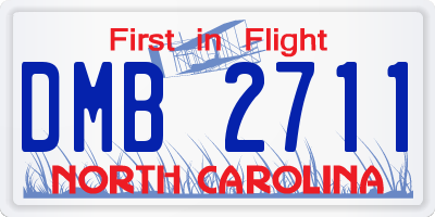 NC license plate DMB2711