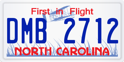 NC license plate DMB2712