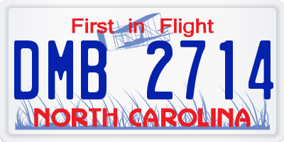 NC license plate DMB2714