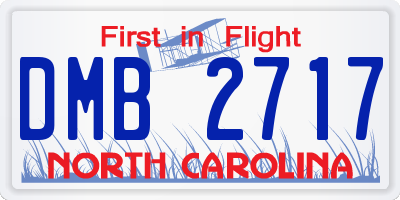 NC license plate DMB2717