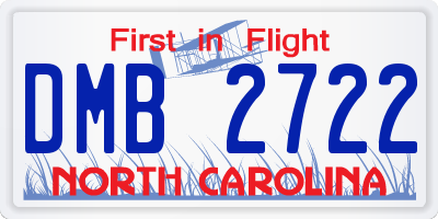 NC license plate DMB2722