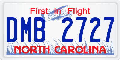 NC license plate DMB2727