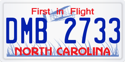 NC license plate DMB2733