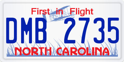 NC license plate DMB2735