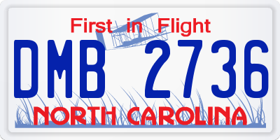 NC license plate DMB2736