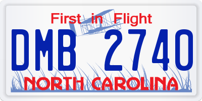 NC license plate DMB2740