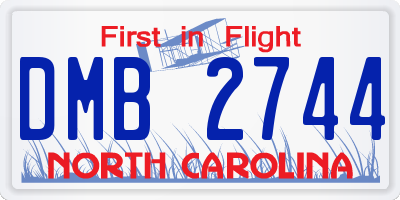 NC license plate DMB2744