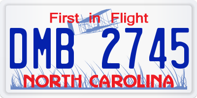 NC license plate DMB2745