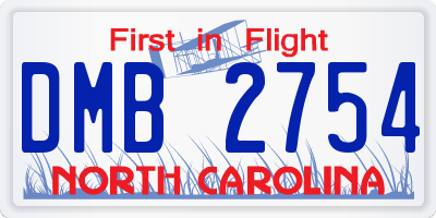 NC license plate DMB2754