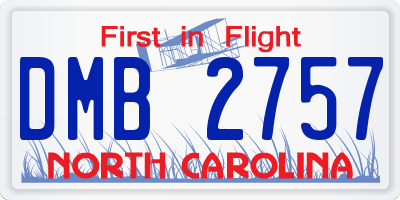 NC license plate DMB2757