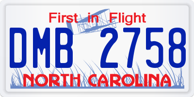 NC license plate DMB2758