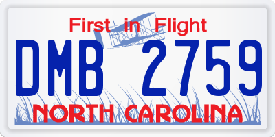 NC license plate DMB2759