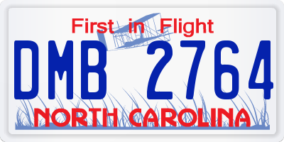 NC license plate DMB2764
