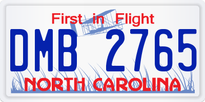 NC license plate DMB2765