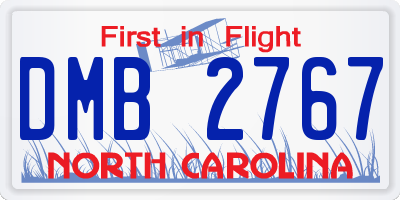 NC license plate DMB2767