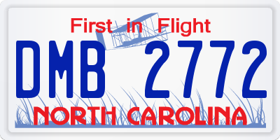 NC license plate DMB2772