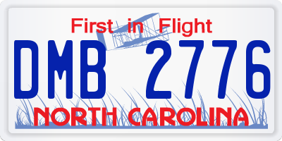 NC license plate DMB2776
