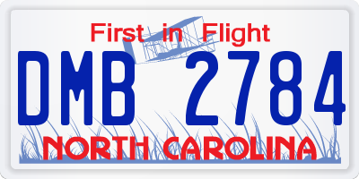 NC license plate DMB2784