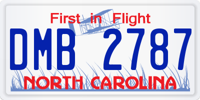 NC license plate DMB2787