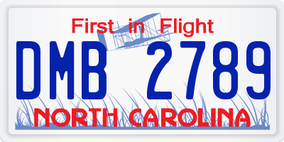 NC license plate DMB2789