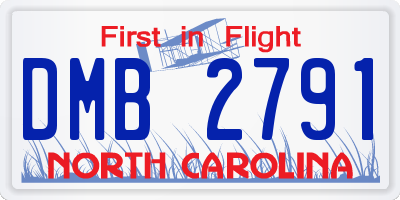 NC license plate DMB2791