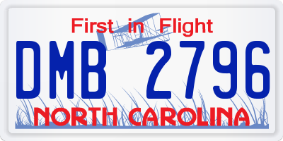 NC license plate DMB2796