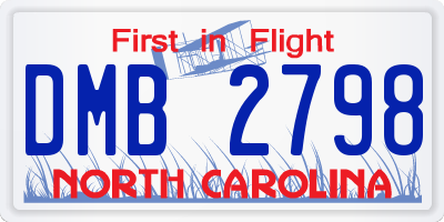 NC license plate DMB2798