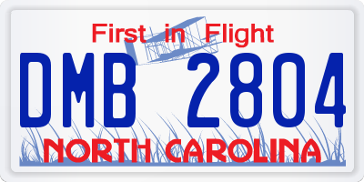 NC license plate DMB2804