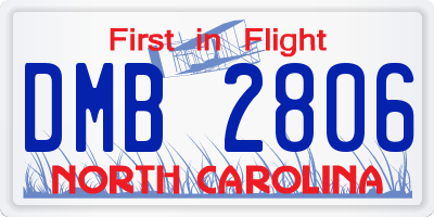 NC license plate DMB2806