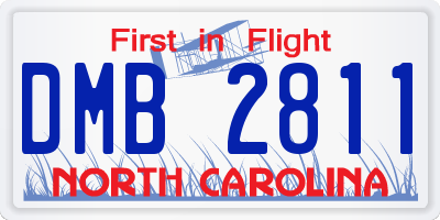 NC license plate DMB2811
