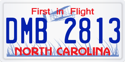 NC license plate DMB2813
