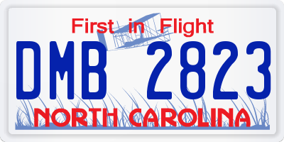 NC license plate DMB2823