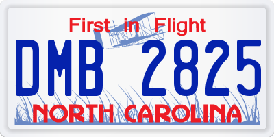 NC license plate DMB2825