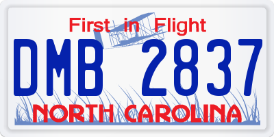 NC license plate DMB2837