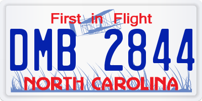 NC license plate DMB2844