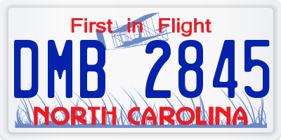NC license plate DMB2845