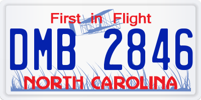 NC license plate DMB2846