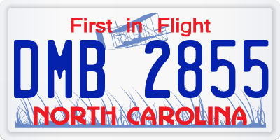 NC license plate DMB2855