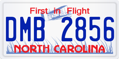 NC license plate DMB2856
