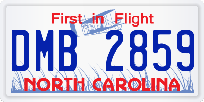NC license plate DMB2859