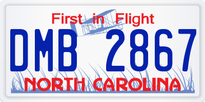 NC license plate DMB2867