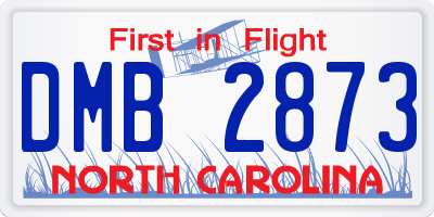 NC license plate DMB2873