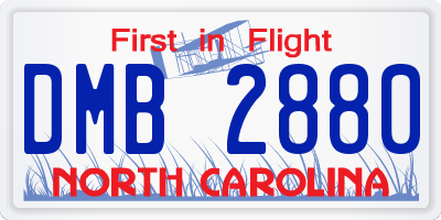 NC license plate DMB2880